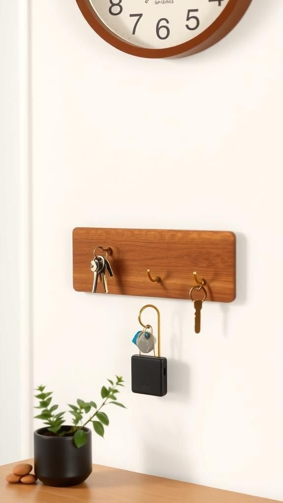 Slim Entryway Key Holder Rail
