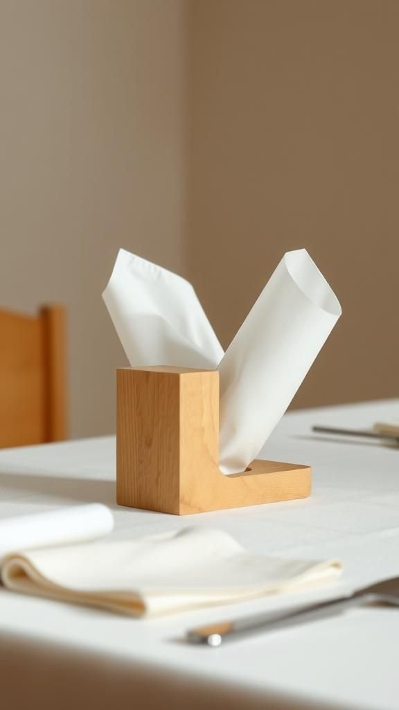 Slot-Style Wooden Napkin Holder