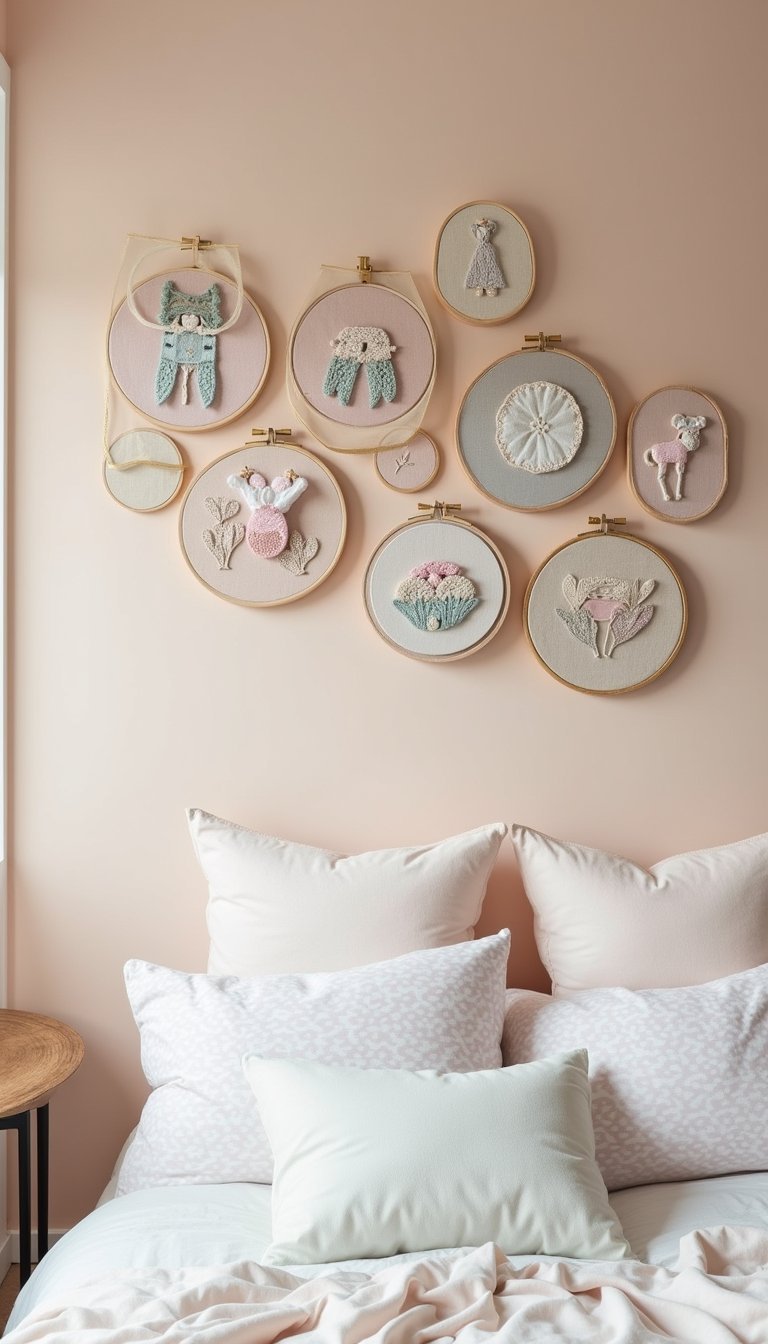 DIY Embroidery Hoop Wall For Charming Texture