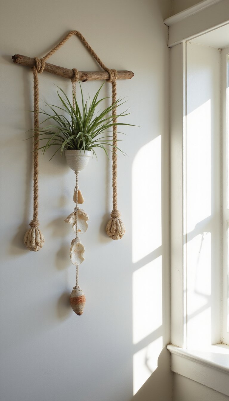 Driftwood And Rope Hanging For Beachy Vibes