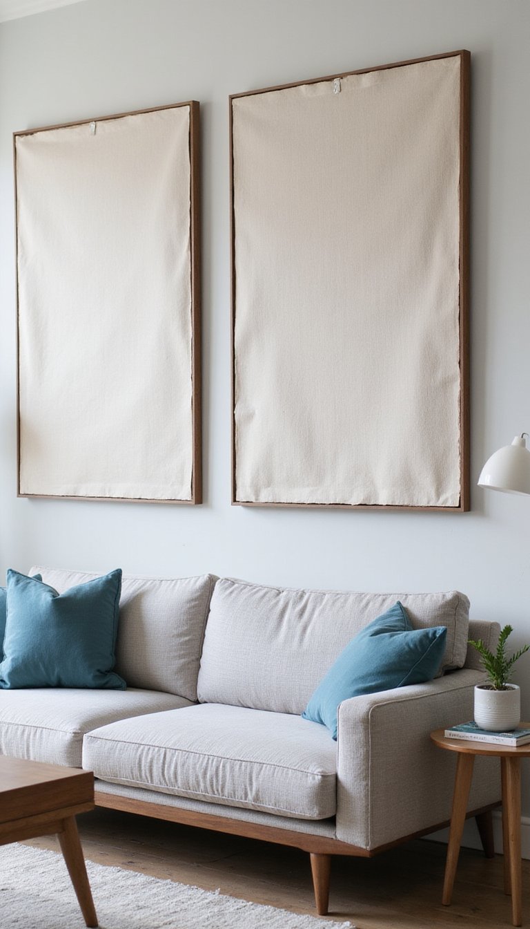 Oversized Framed Fabric Panels For Soft Texture