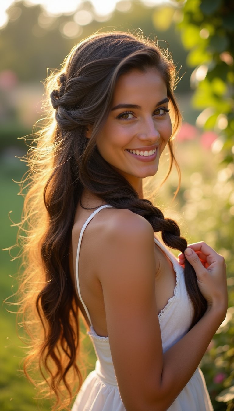 Romantic Waterfall Braid For Long Hair