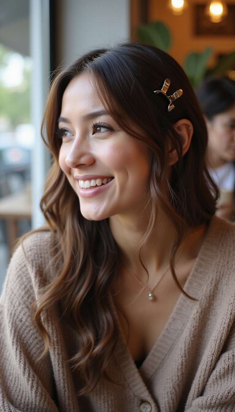 Side-Swept Waves With Statement Clip