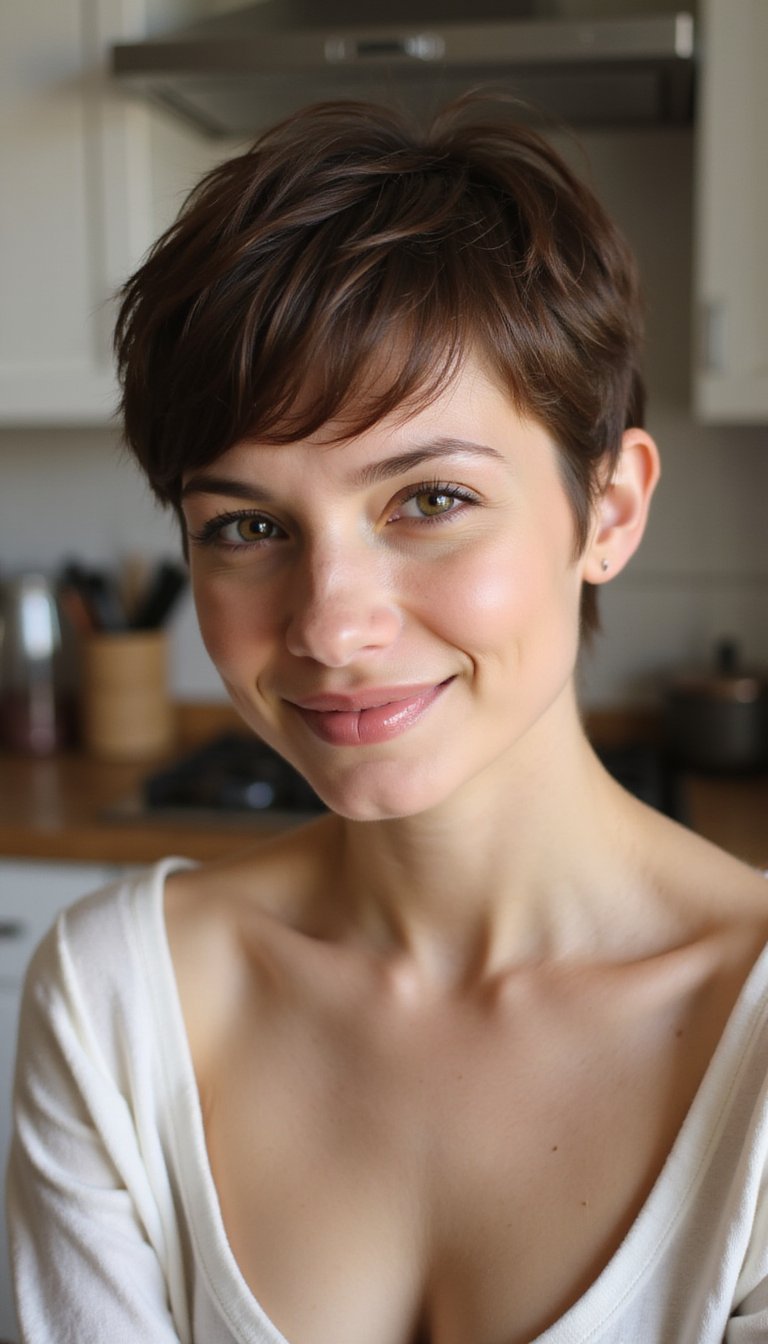 Tousled Pixie With Soft Romantic Fringe