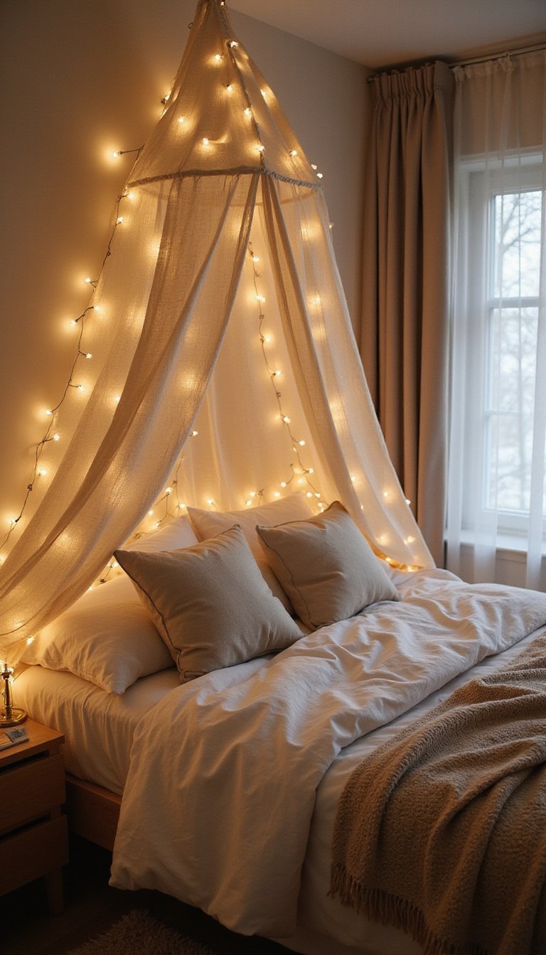 Canopy Drapes With Twinkling Micro Lights