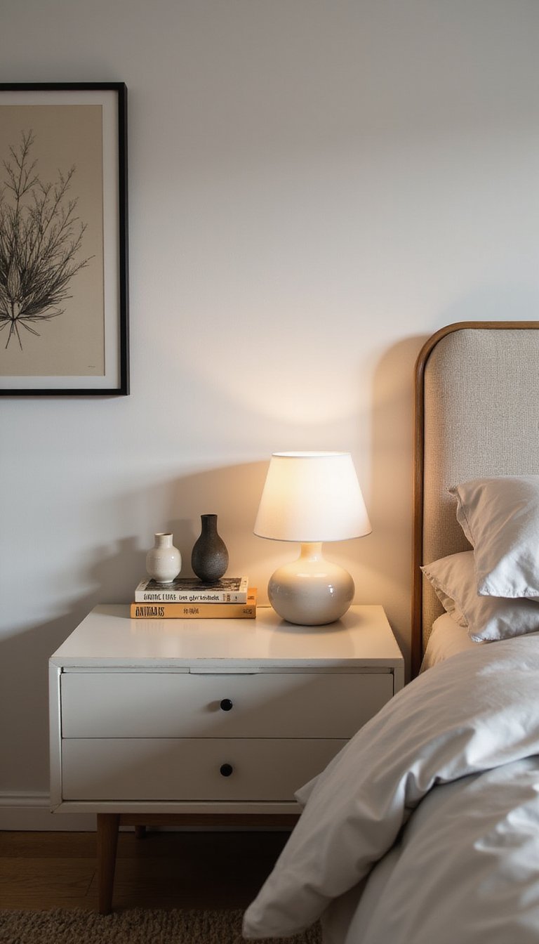 Minimal Nightstand Styling With Ceramic Accessories