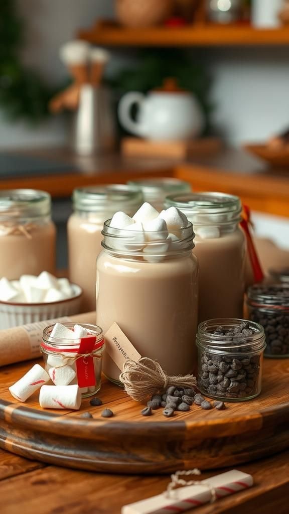 Hot Cocoa Gift Jars With Toppings Bar