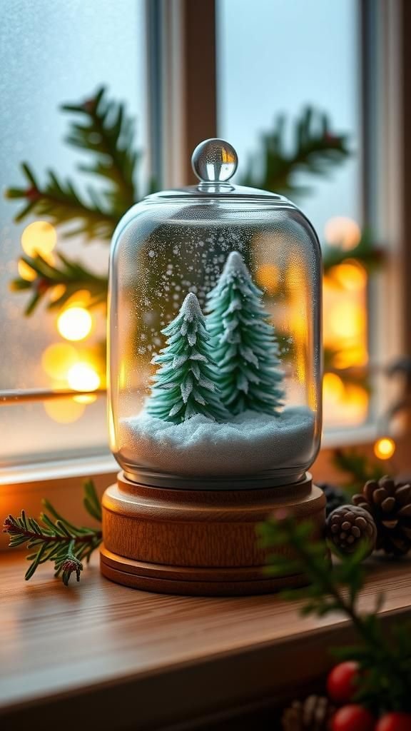 Mason Jar Snow Globe With Twinkly Winter Scene