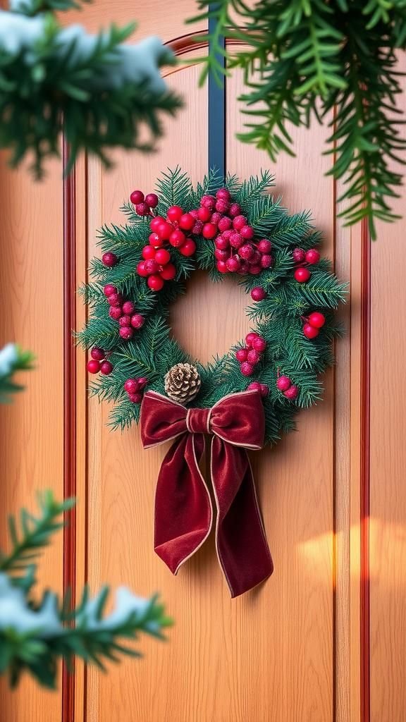 Pinecone And Berry Wreath With Rustic Charm