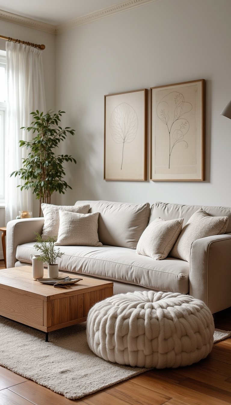 Wool Poufs And Low Ottoman Seating