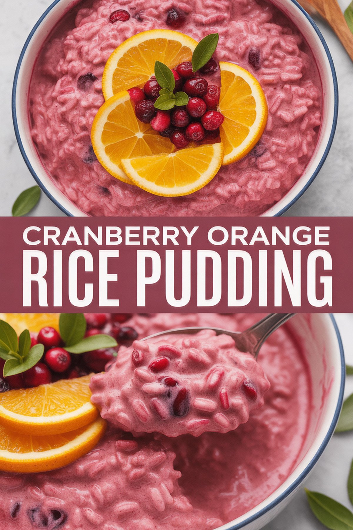 Cranberry Orange Rice Pudding recipe idea in stylish layout