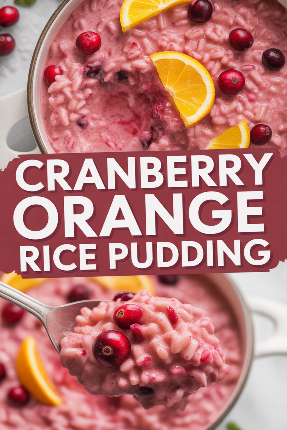 Cranberry Orange Rice Pudding recipe idea in stylish layout