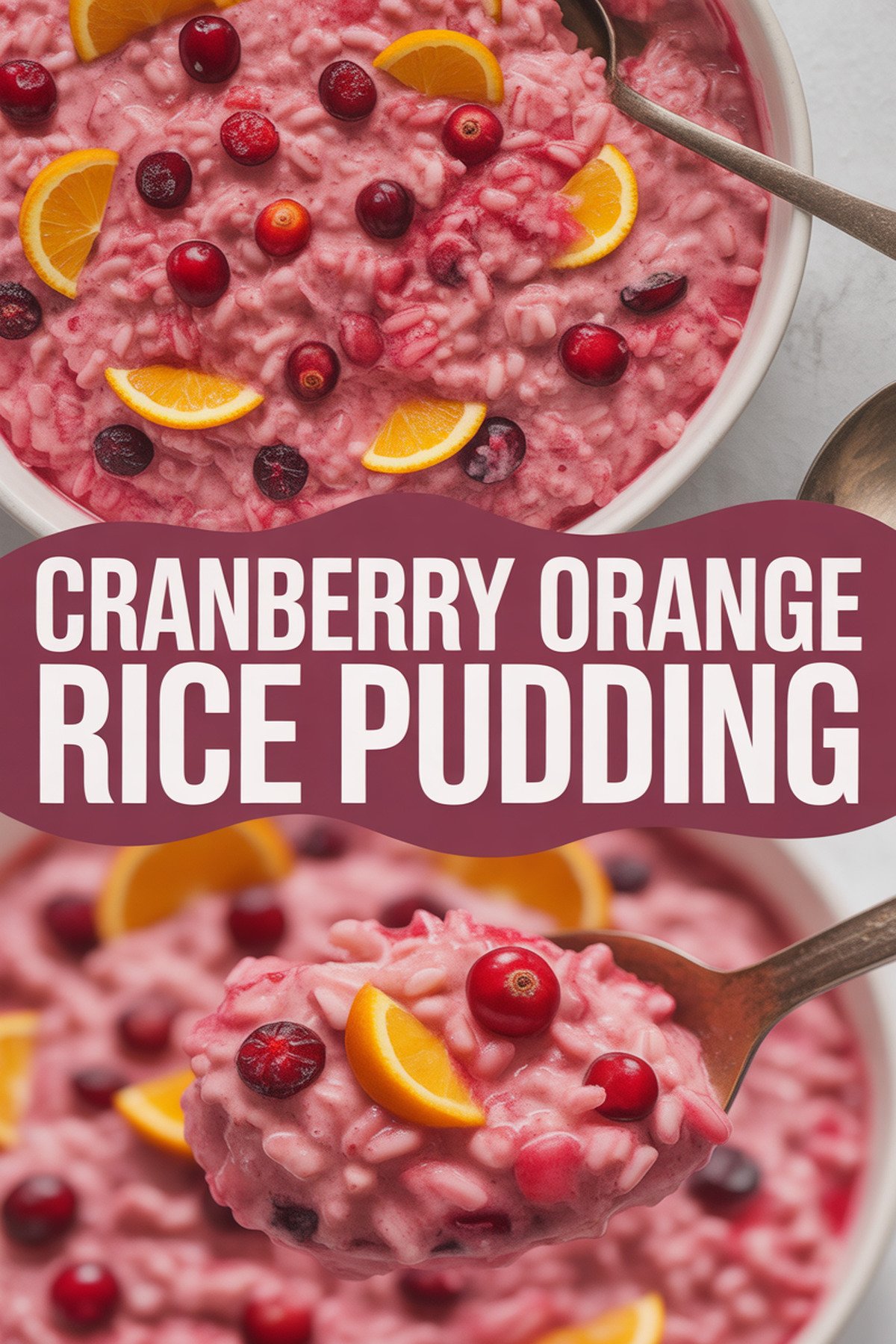 Cranberry Orange Rice Pudding recipe idea in stylish layout