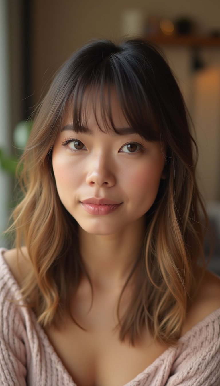 Sculpted Faux Bangs Secured With Invisible Pins