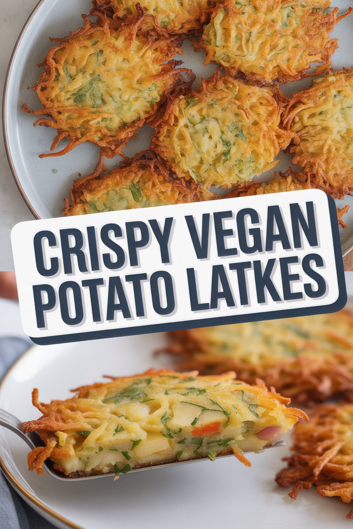 Crispy Vegan Potato Latkes recipe idea in stylish layout