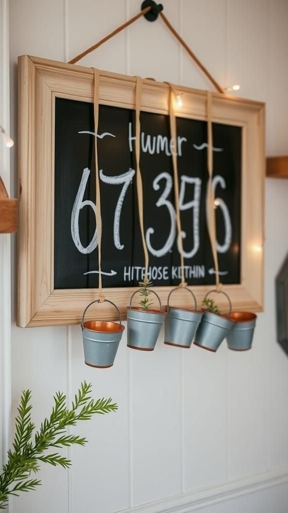 Chalkboard Frame With Mini Buckets
