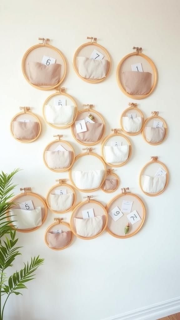 Embroidery Hoop Wall Pockets With Felt