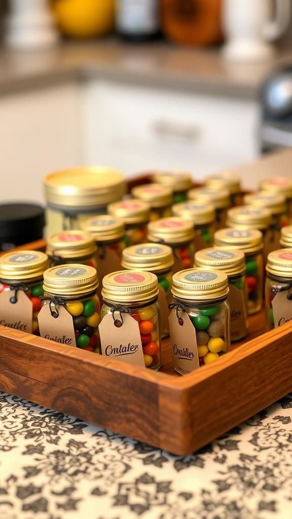 Mason Jar Tray With Tagged Surprises