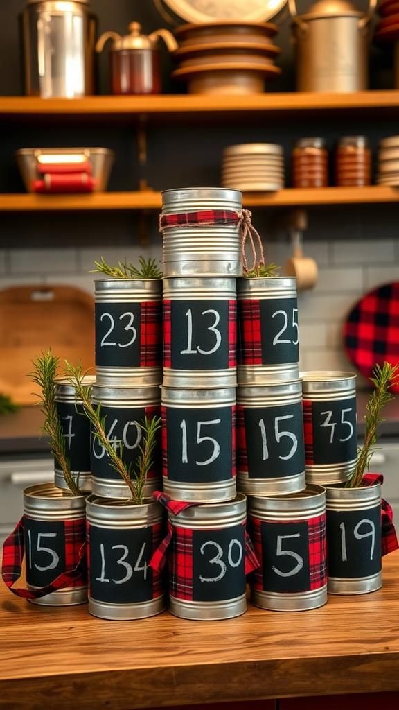Tin Can Countdown With Chalkboard Labels