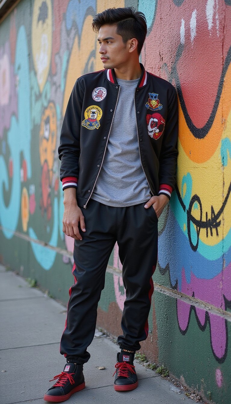 Embroidered Patch Track Jacket Makeover