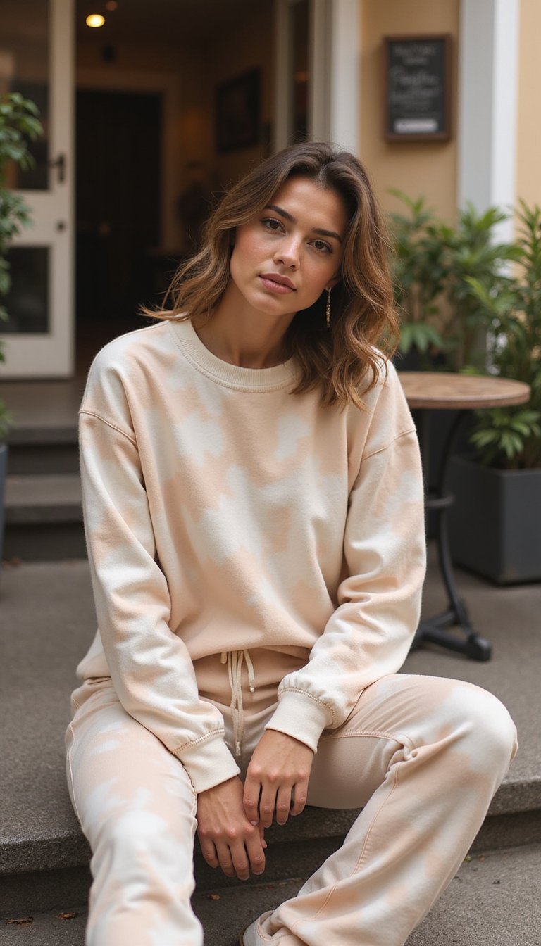 Matching Tie-Dye Sweat Set Weekend Look