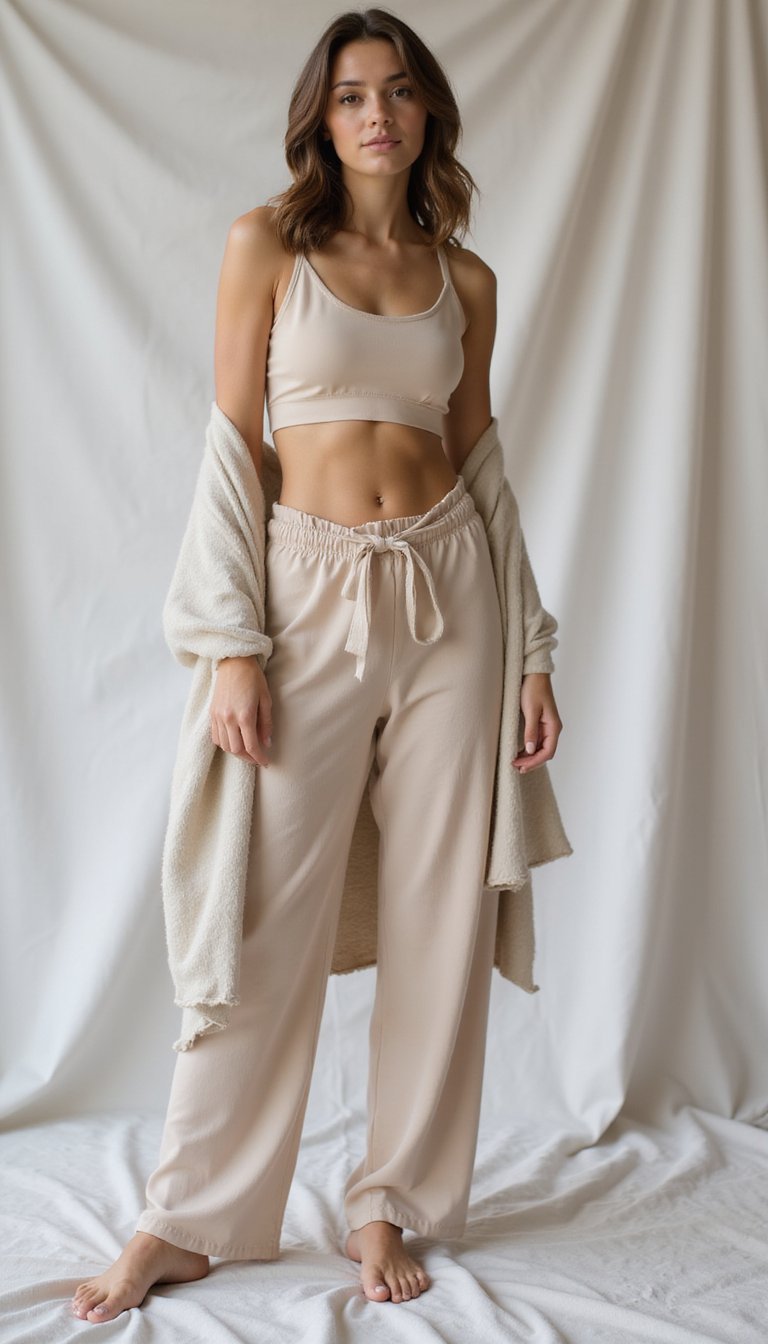 Minimalist Neutral Yoga Set With Wrap