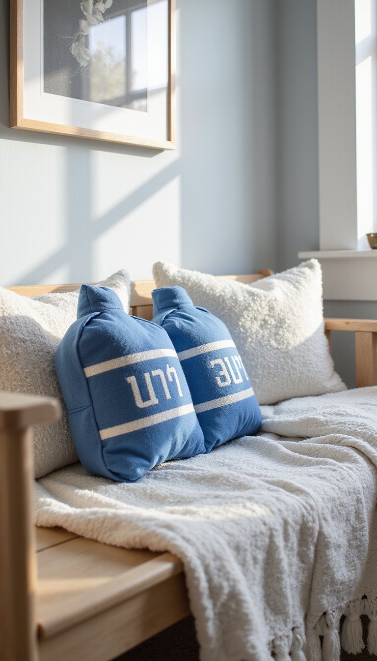 Hand-Stitched Dreidel Pillows For Kid's Room