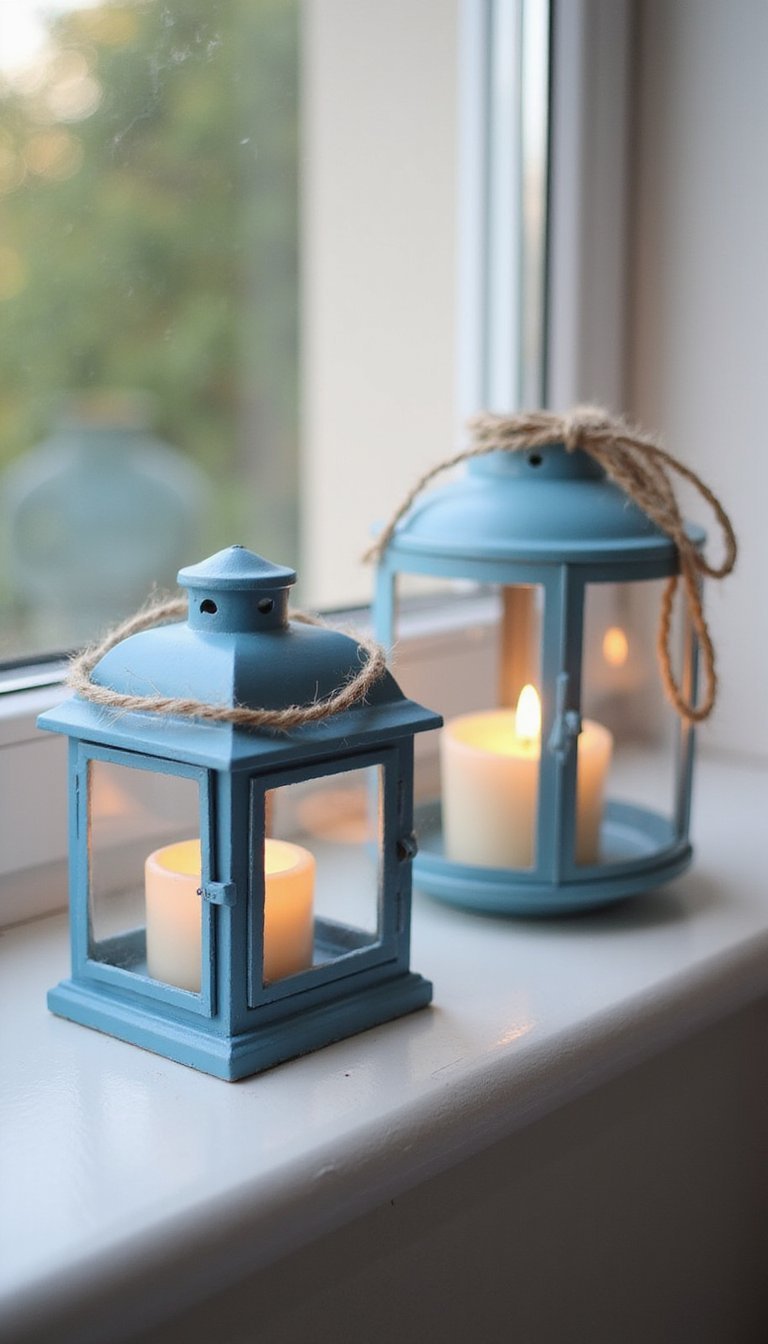 Mini Glass Jar Hanukkah Candle Lanterns Display