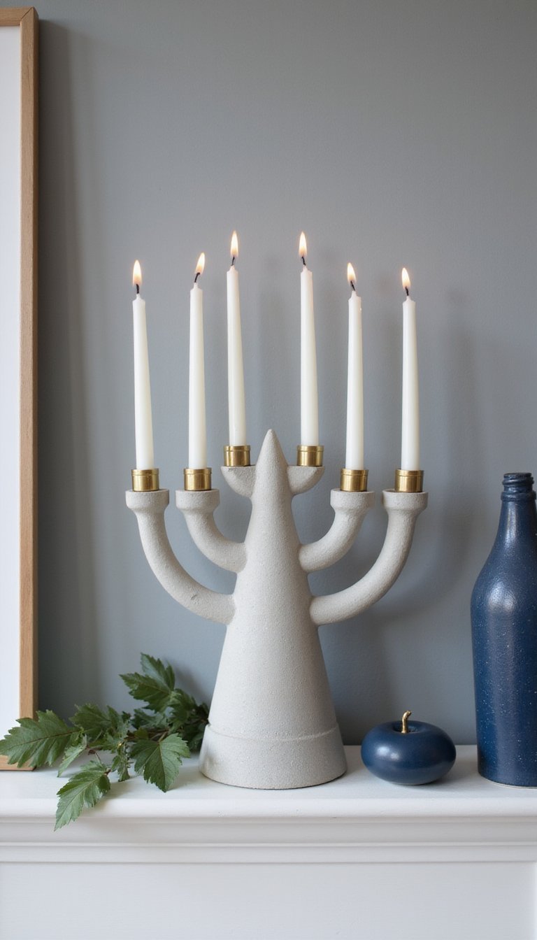 Minimalist Concrete Menorah For Modern Homes