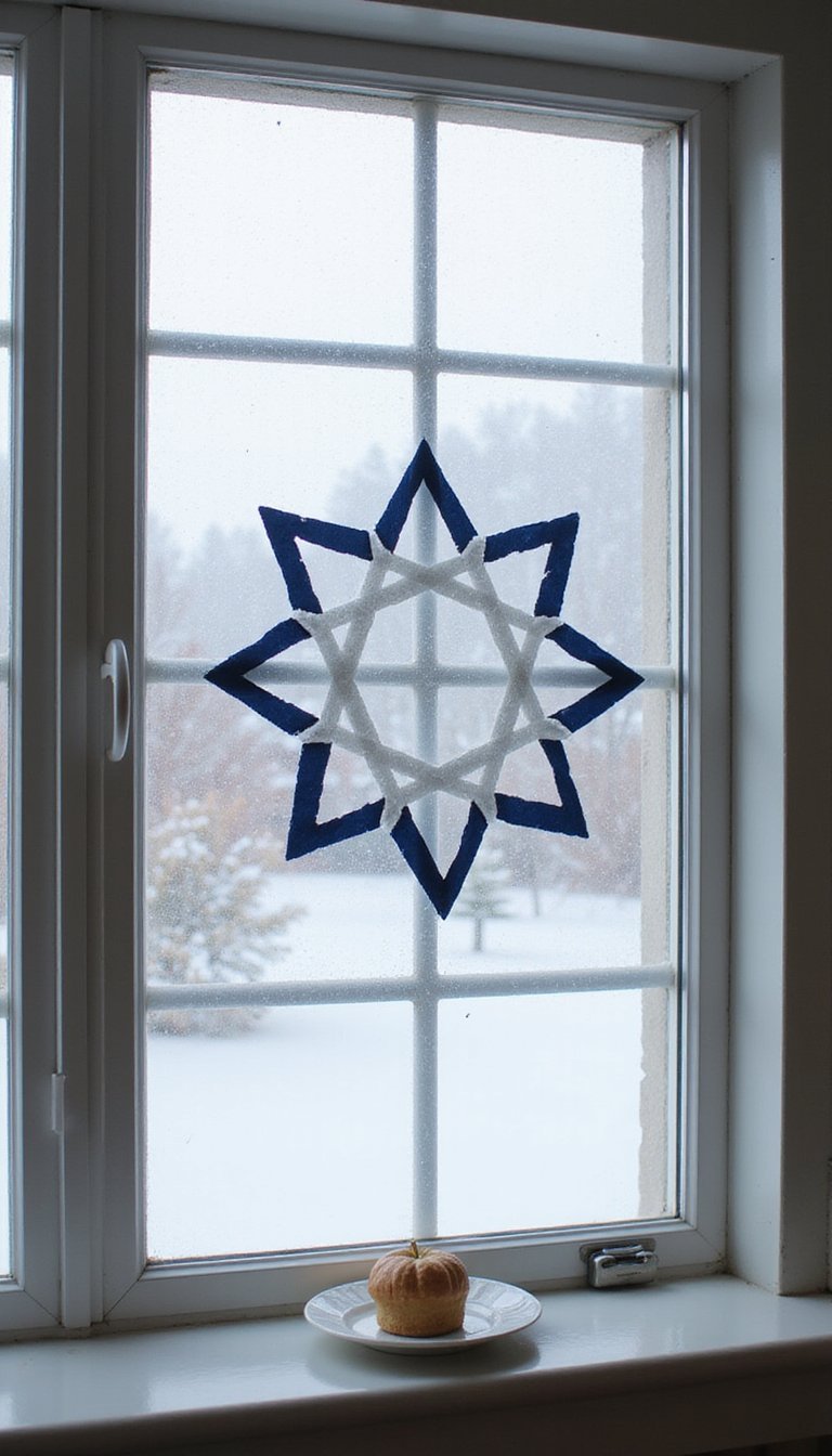 Star Of David Window Clings From Contact Paper