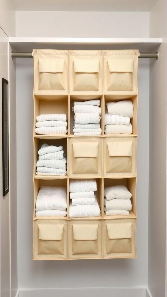 Hanging Closet Shelf Organizer From Canvas Panels