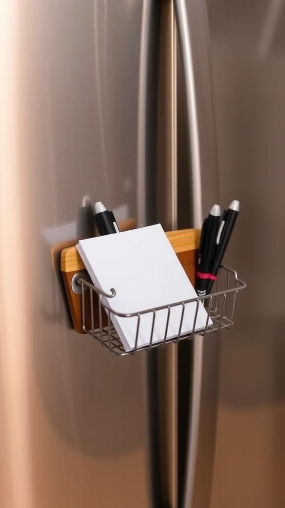 Magnetic Fridge Pencil And Notepad Holder