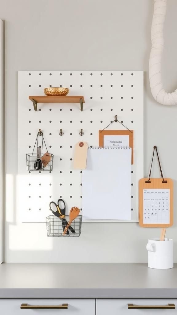 Pegboard Command Center For Busy Family Spaces