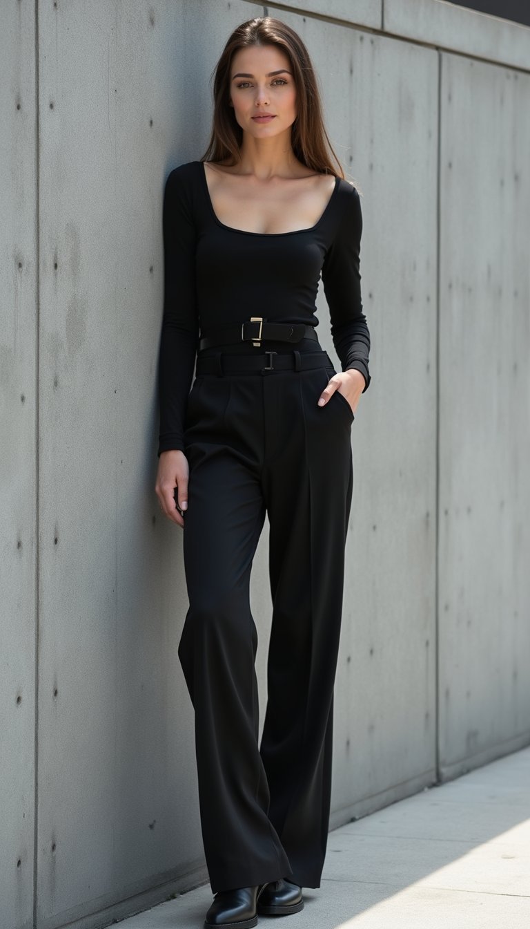 All Black Minimal Outfit With Clean Lines