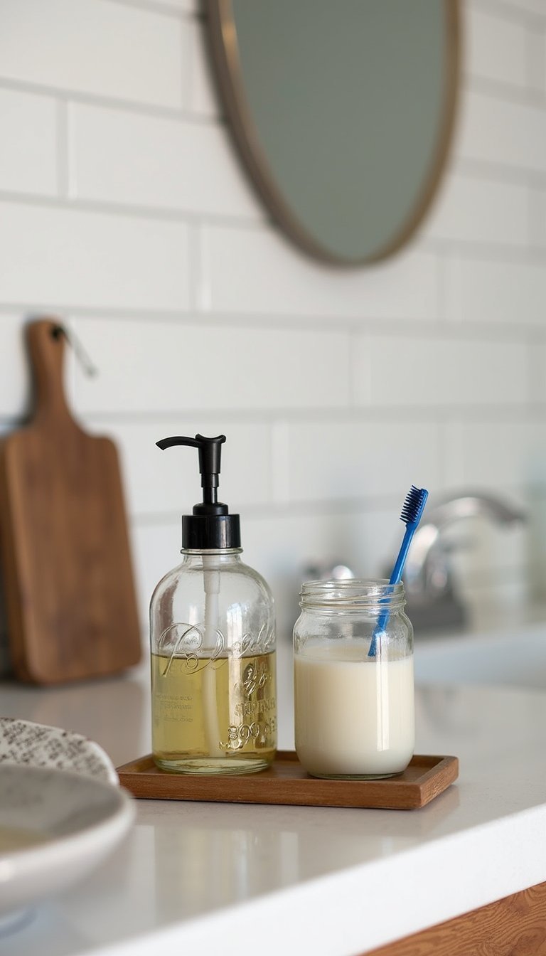 Mason Jar Soap Dispenser And Toothbrush Holder