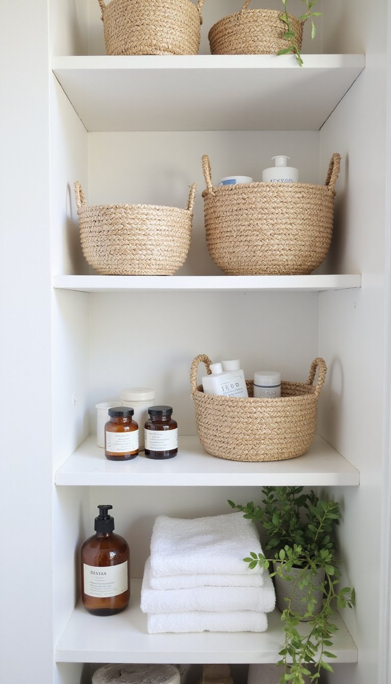Woven Seagrass Baskets For Linen Storage