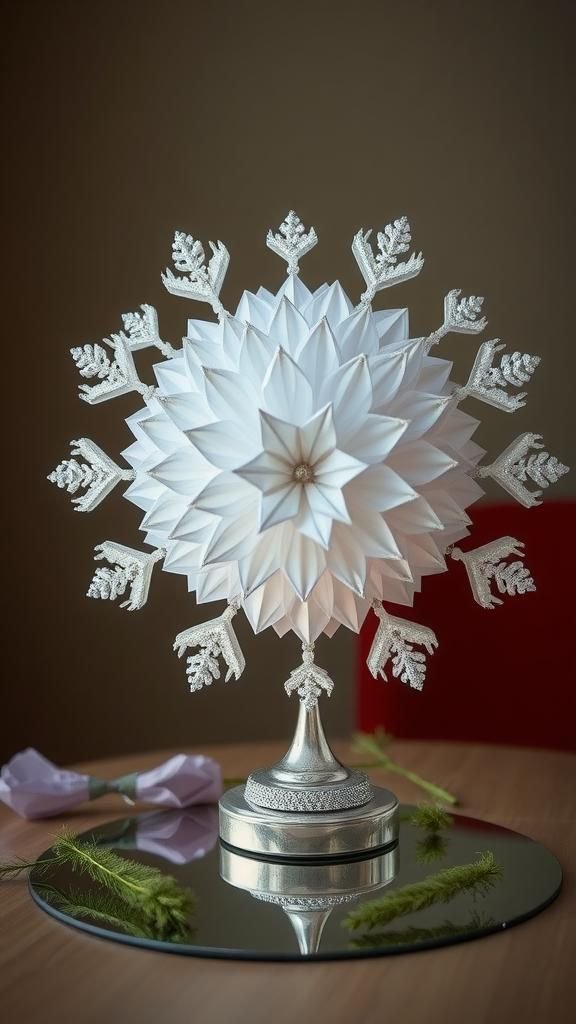 3D Honeycomb Paper Snowflake Centerpiece