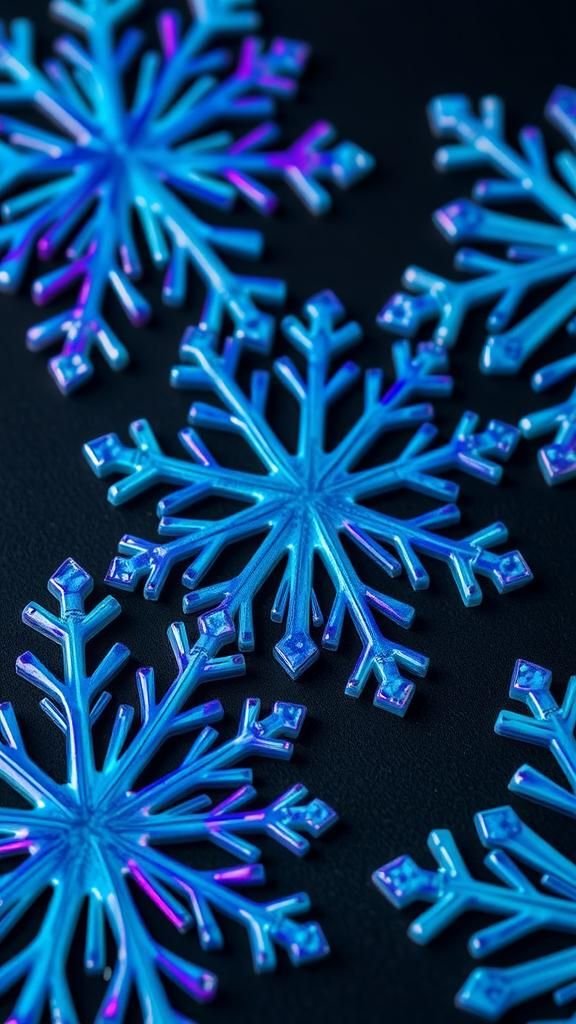 Alcohol Ink Snowflake Cutouts On Yupo Paper
