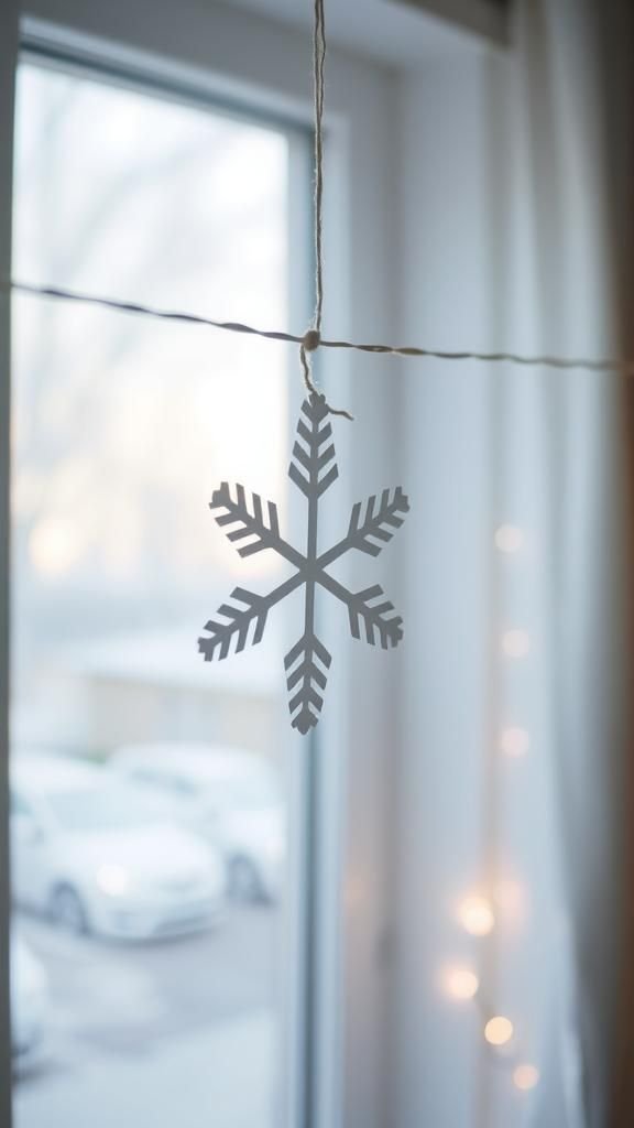 Classic Six-Point Paper Snowflake Window Garland