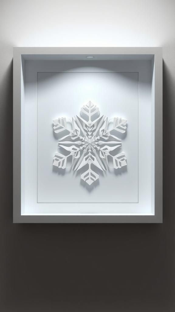 Layered Kirigami Snowflake Wall Art Panel