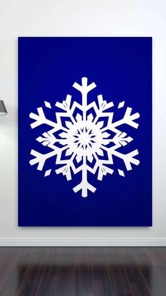Negative Space Snowflake Stencil Posters
