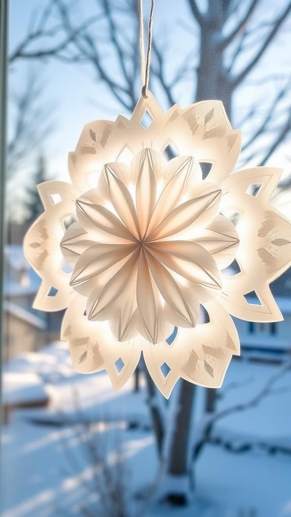 Oversized Window Rosette Snowflake Display