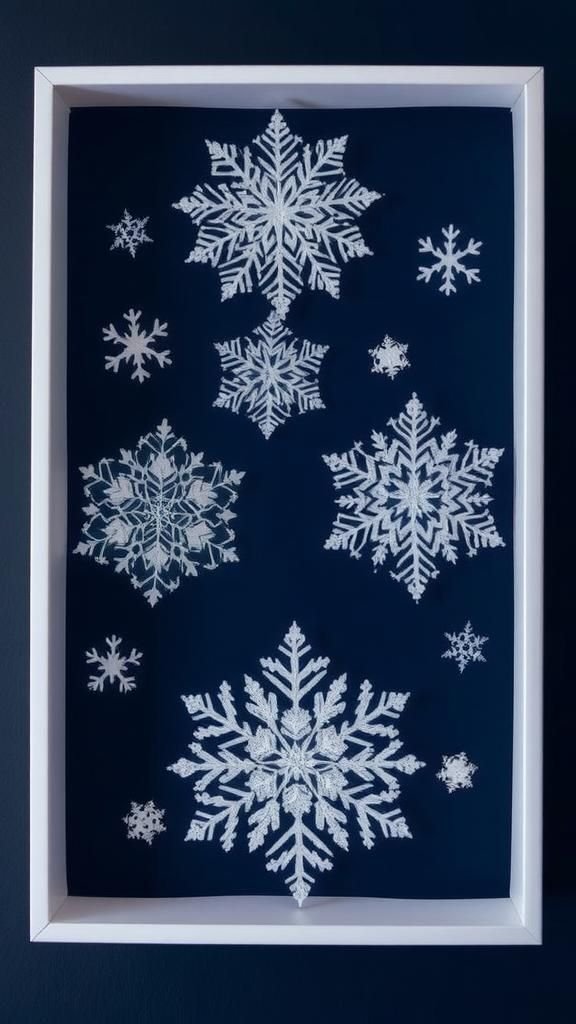 Shadowbox Collage Of Layered Snowflakes