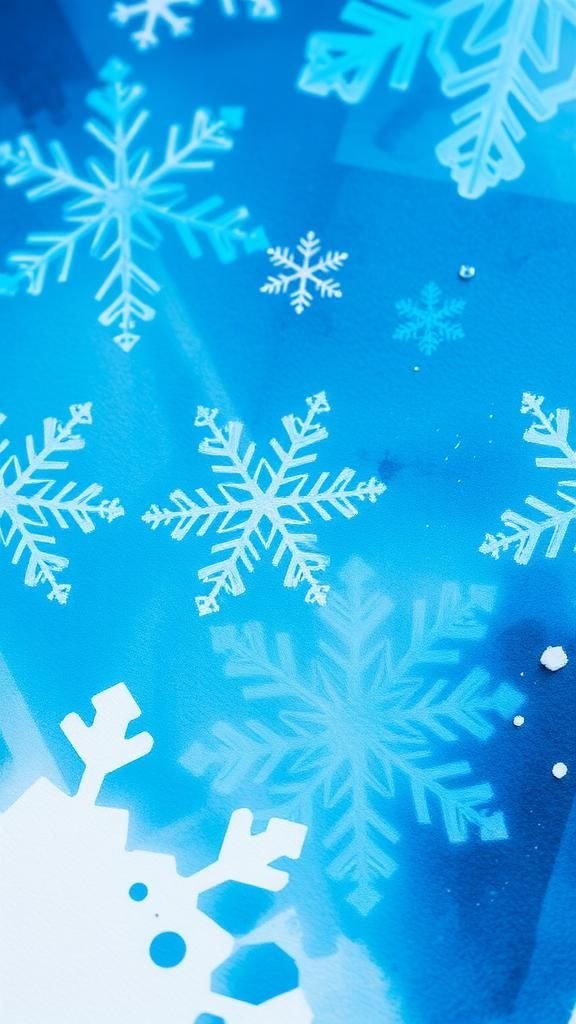 Watercolor Resist Snowflake Art Prints