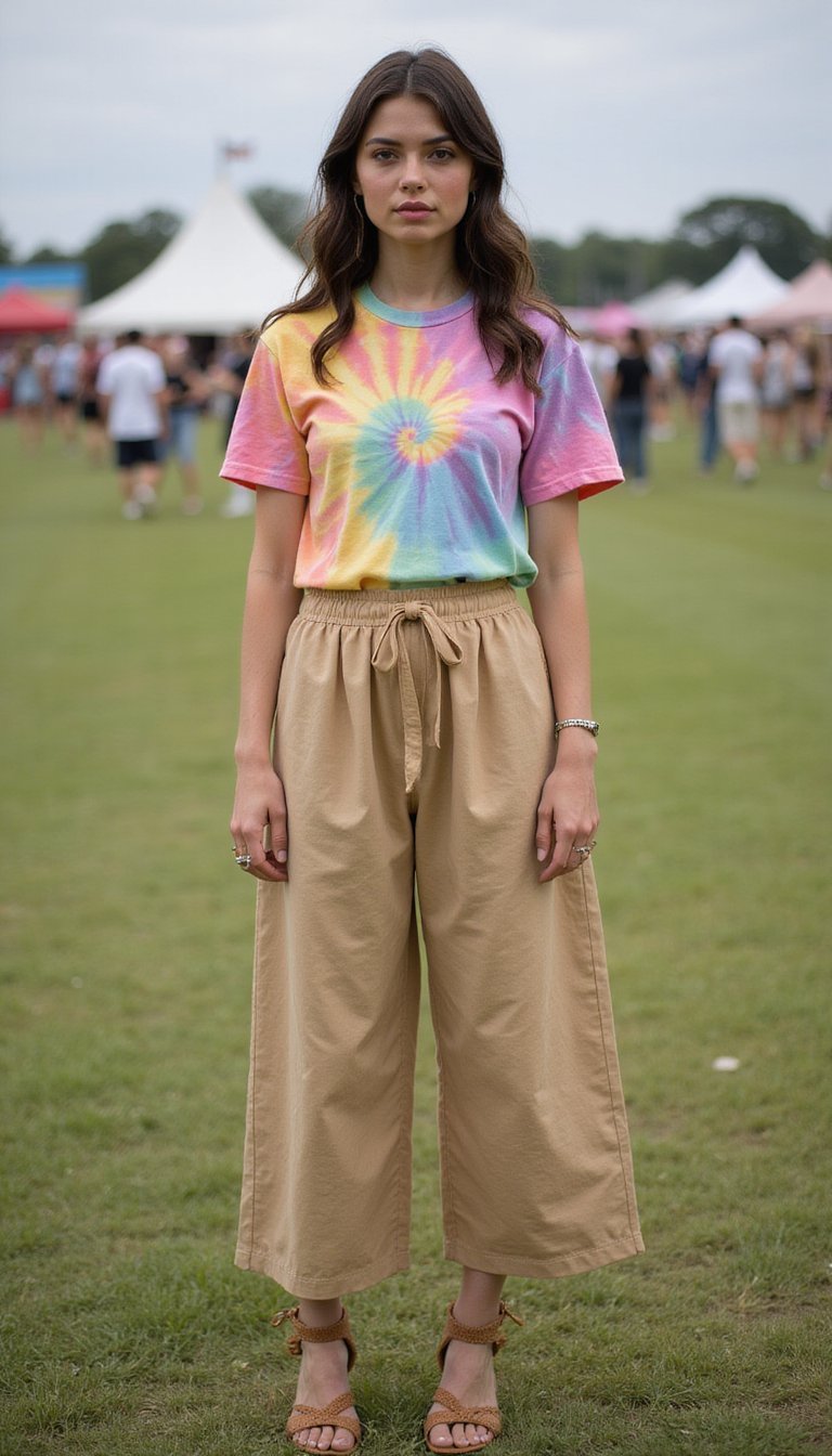 Tie-Dye Refashion With Wide Culotte Pants
