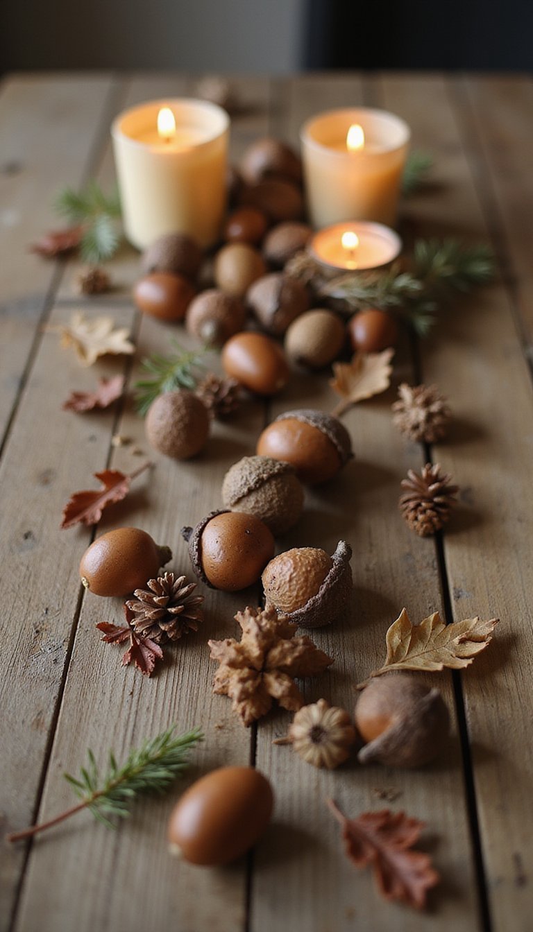 Acorn And Pinecone Scattered Table Accents