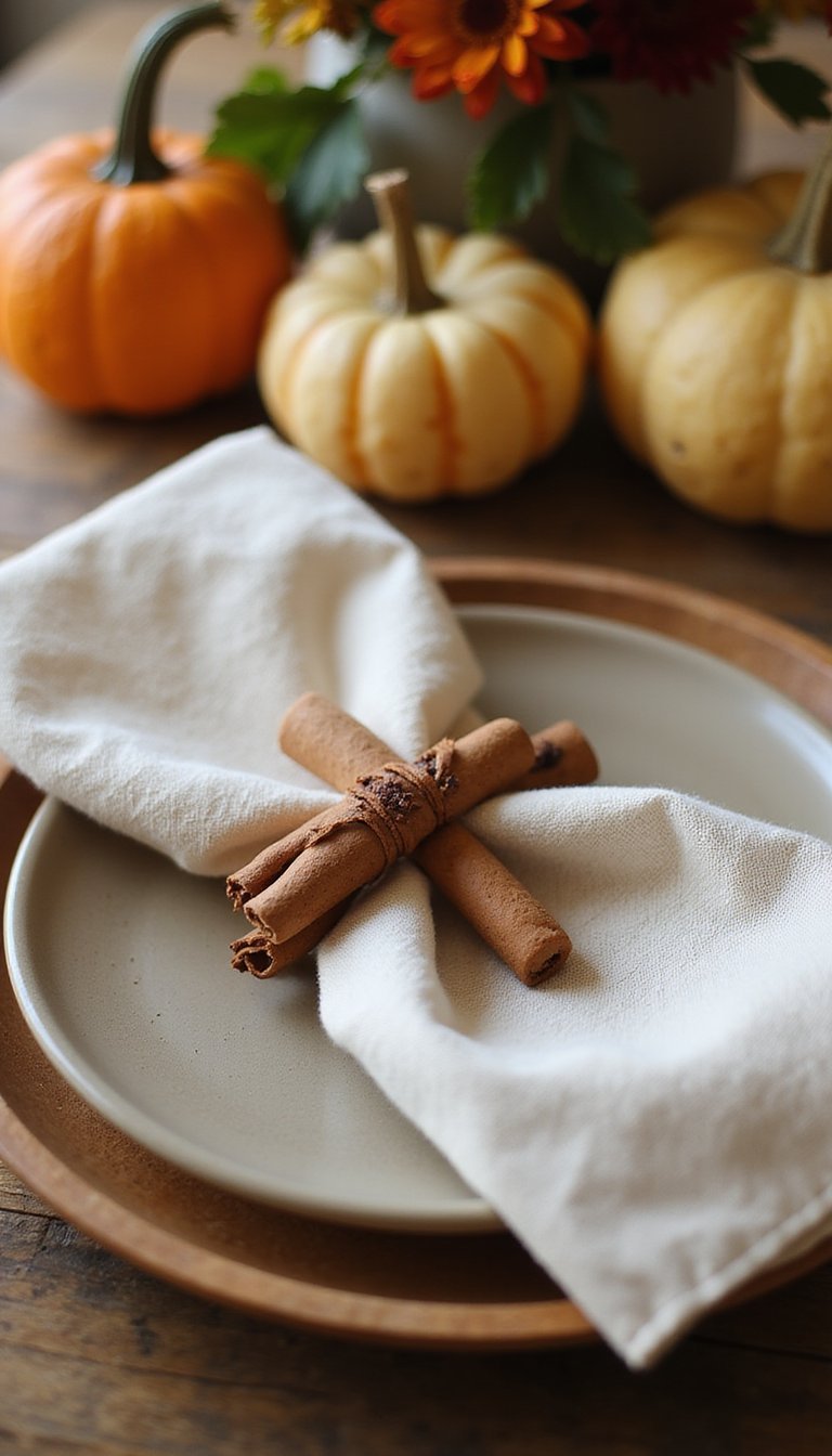 Cinnamon Stick Napkin Rings For Warm Spice Scent