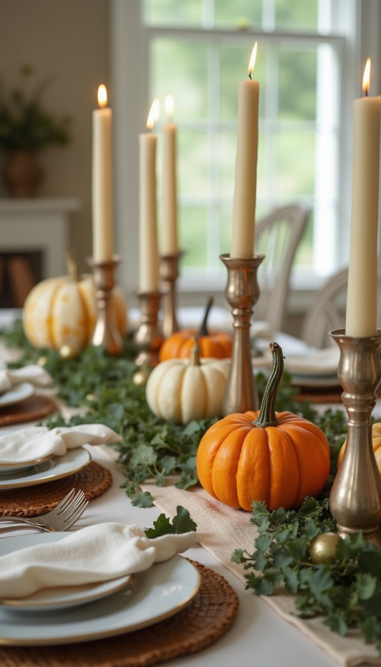 Mini Gourd Candle Holders With Metallic Touch