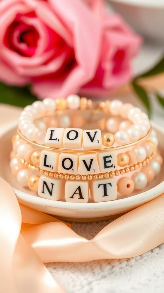 Beaded Initial Friendship Bracelets Set