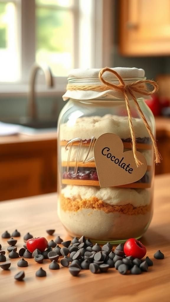 Cookie Mix In A Jar With Heart Tag